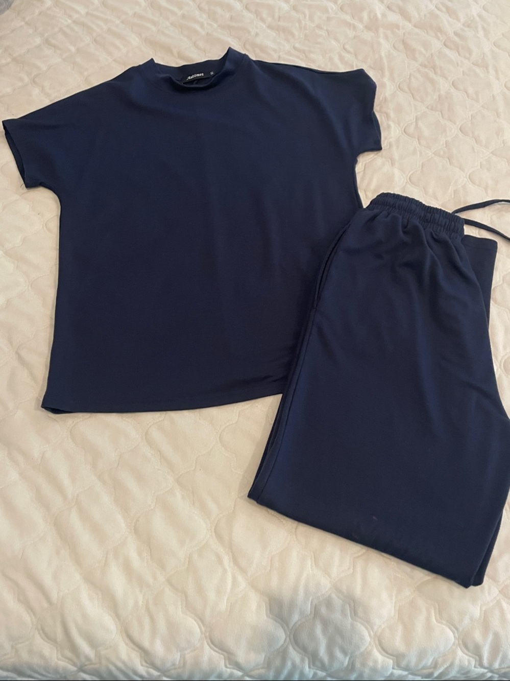 Relaxed Navy Track Joggers - Women's Comfortable Set